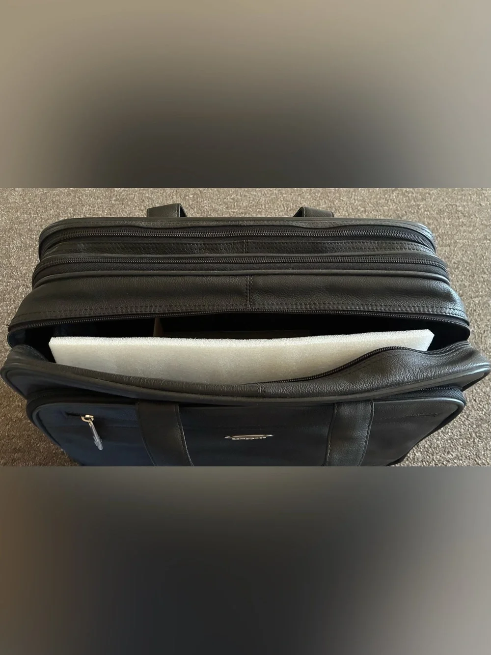 SAMSONITE NEW Classic Expandable Leather Brieftcase Black